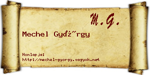 Mechel György névjegykártya